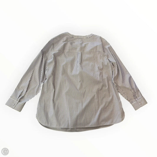 Blouse Long Sleeve By Talbots In Purple & White, Size: 2x