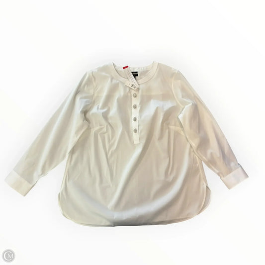 Blouse Long Sleeve By Talbots In White, Size: 2x