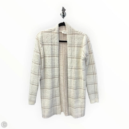 Sweater Cardigan By Cyrus In Cream & Tan, Size: S