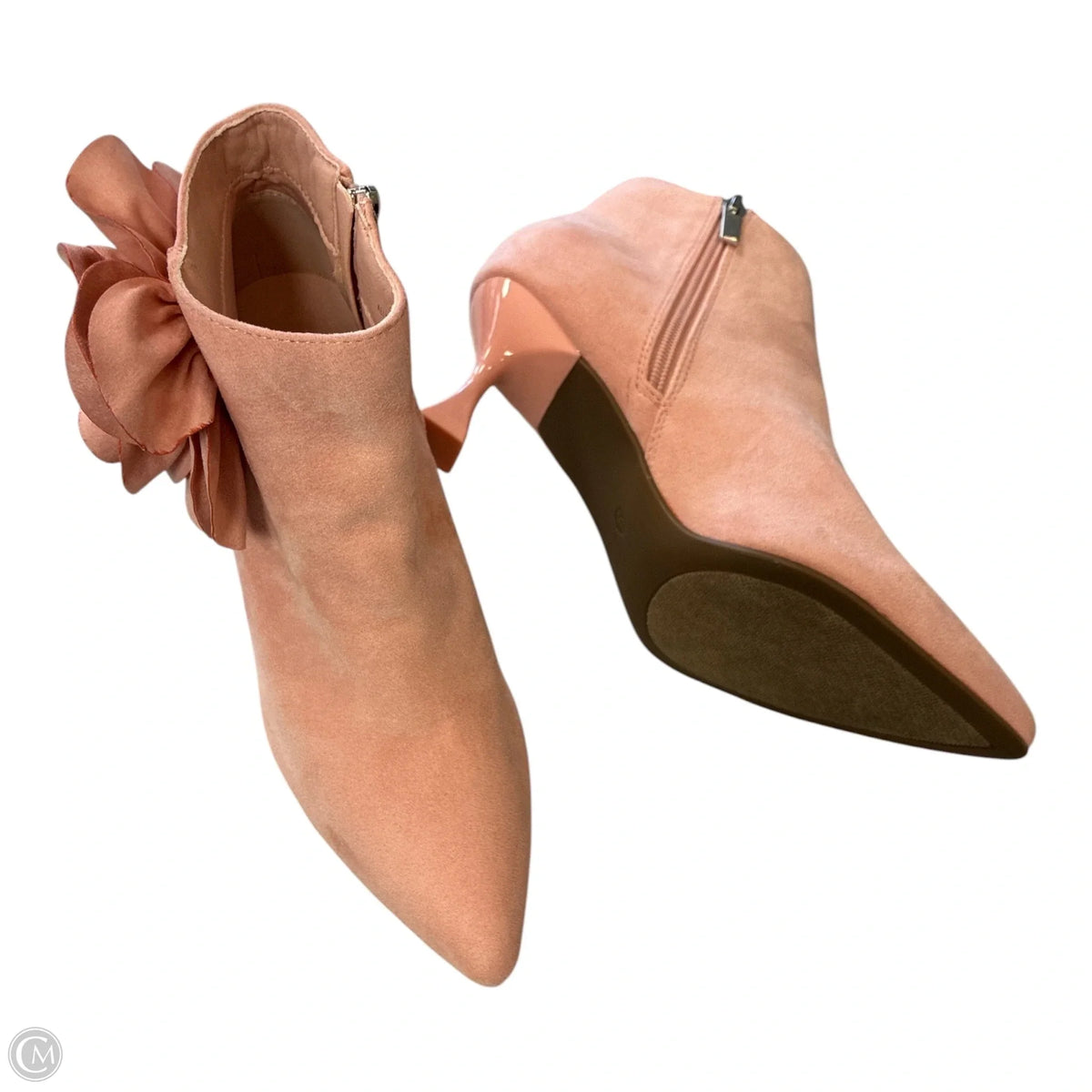 Boots Ankle Heels By Cato In Pink, Size: 9