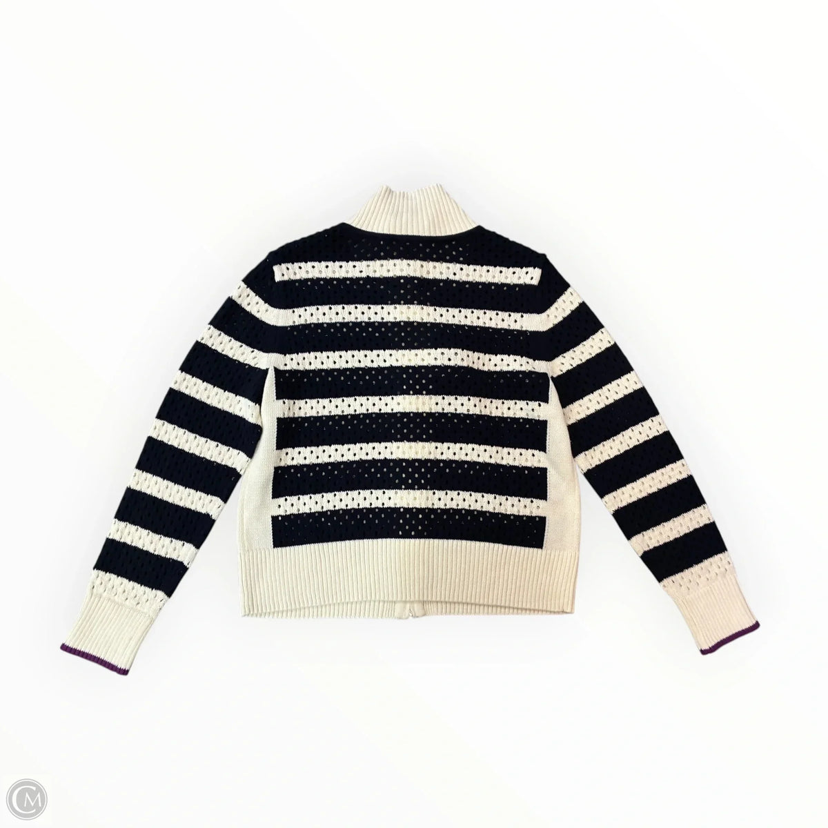 Sweater By Talbots In Blue & Cream, Size: M