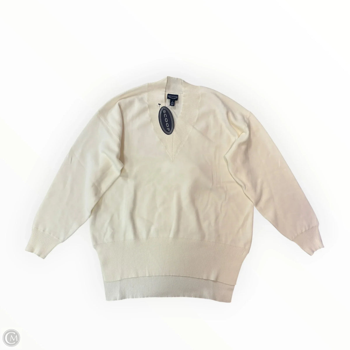 Sweater By Scoop In Ivory, Size: S