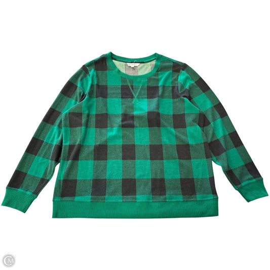 Top Long Sleeve By Emily Daniels In Black & Green, Size: 1x