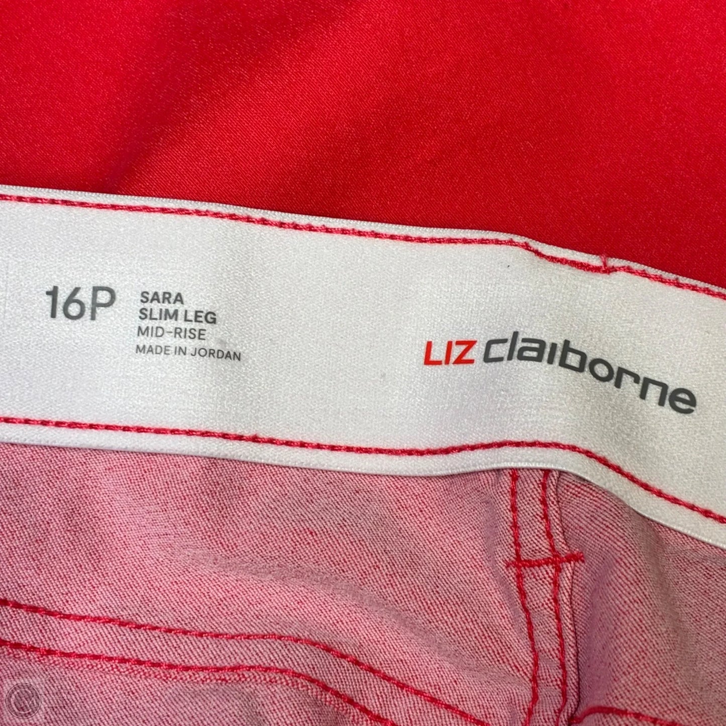Jeans Straight By Liz Claiborne In Red, Size: 16