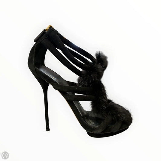 Sandals Luxury Designer By Gucci In Black, Size: 7