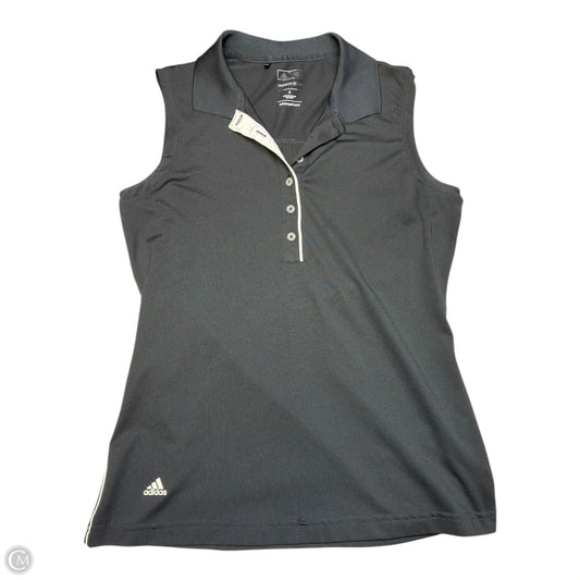 Athletic Top Short Sleeve By Adidas In Black, Size: S