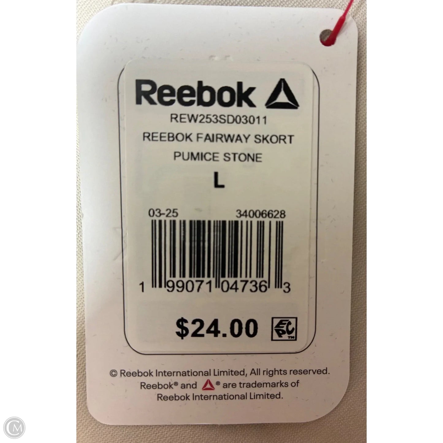 Athletic Skort By Reebok In Beige, Size: L
