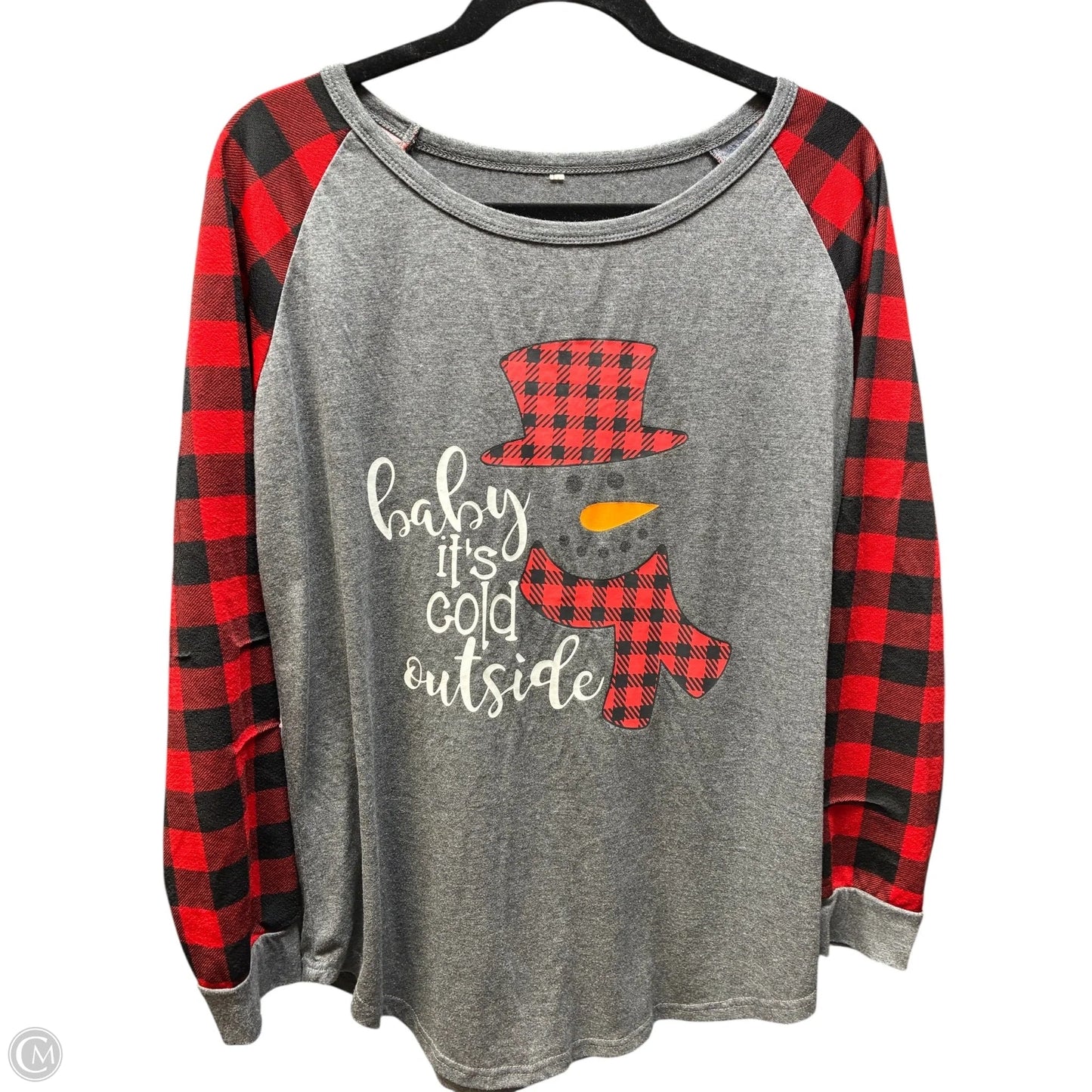 Top Long Sleeve By Clothes Mentor In Plaid Pattern, Size: L