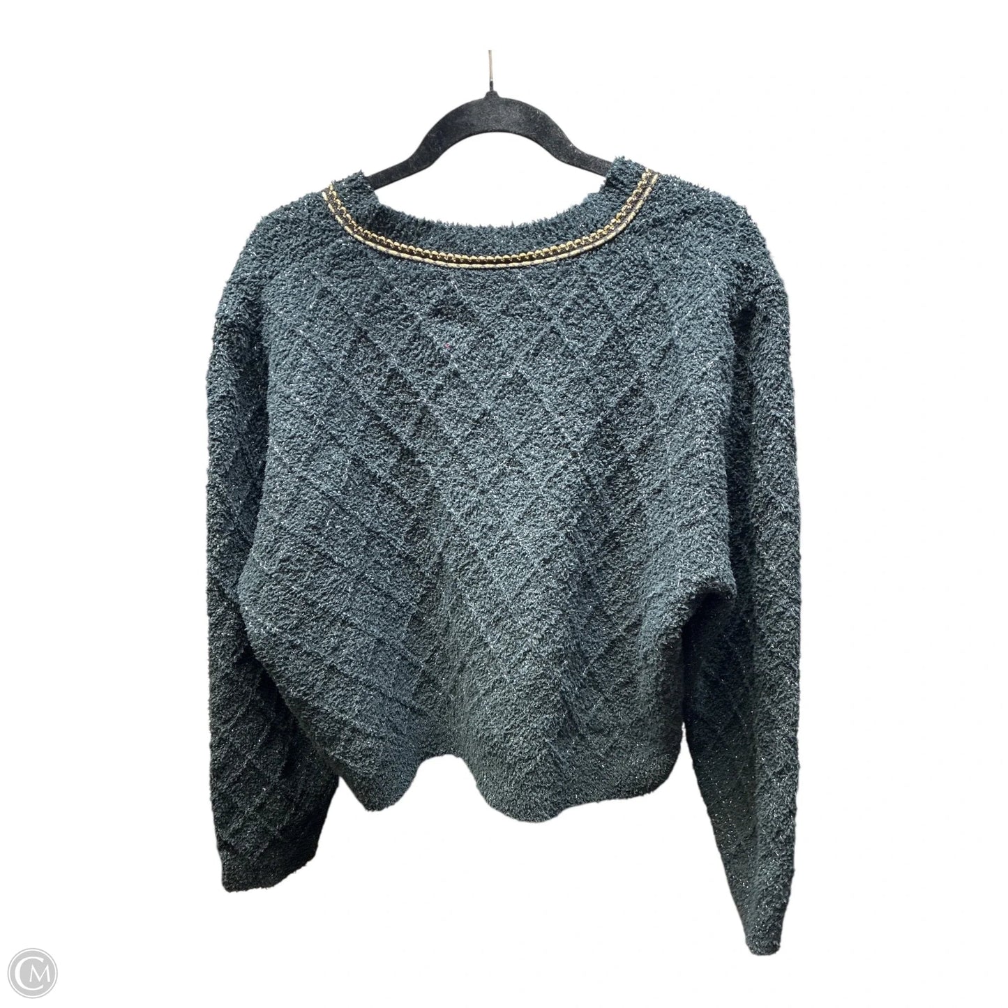 Sweater Cardigan By Clothes Mentor In Black & Gold, Size: Xl