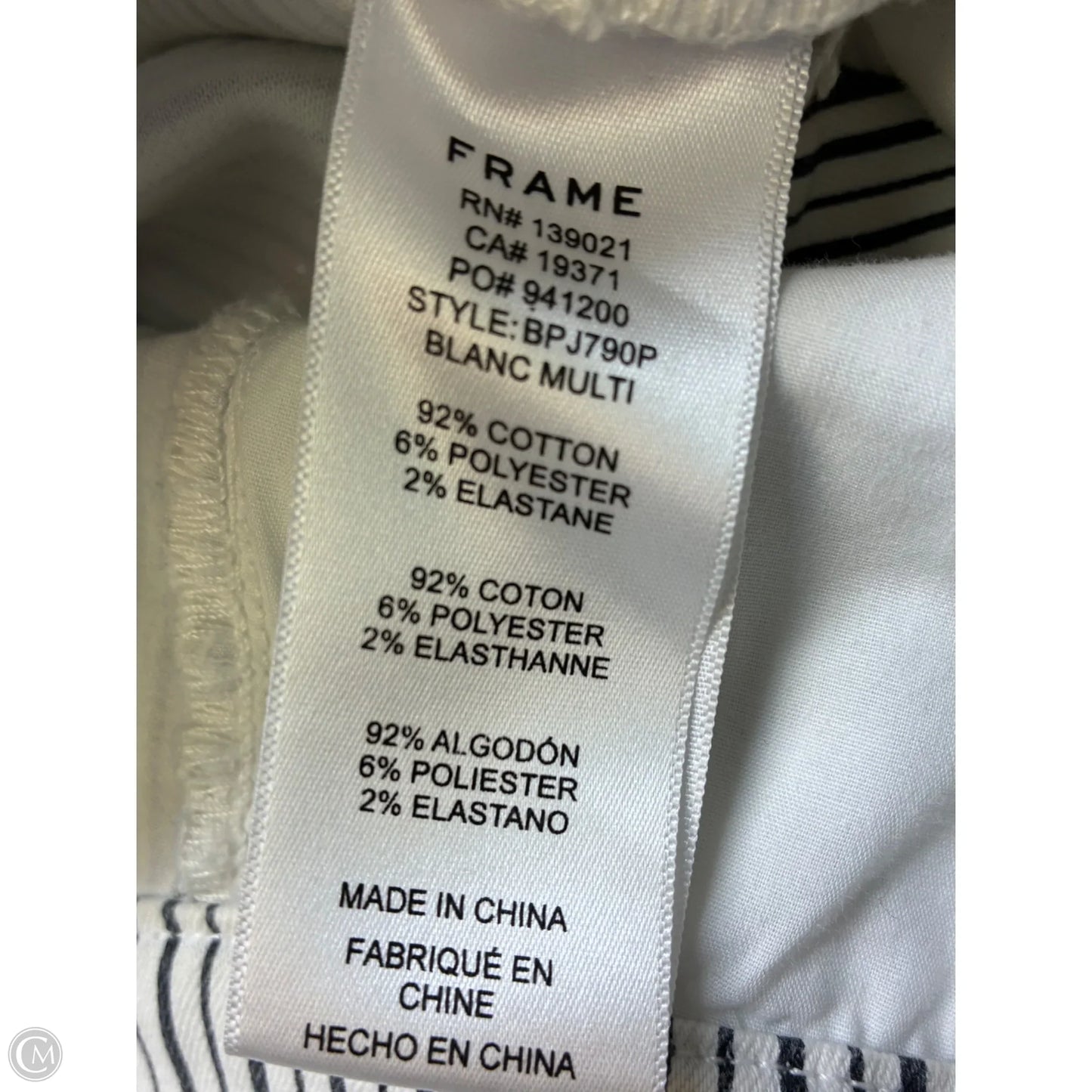 Jeans Straight By Frame In White, Size: 0
