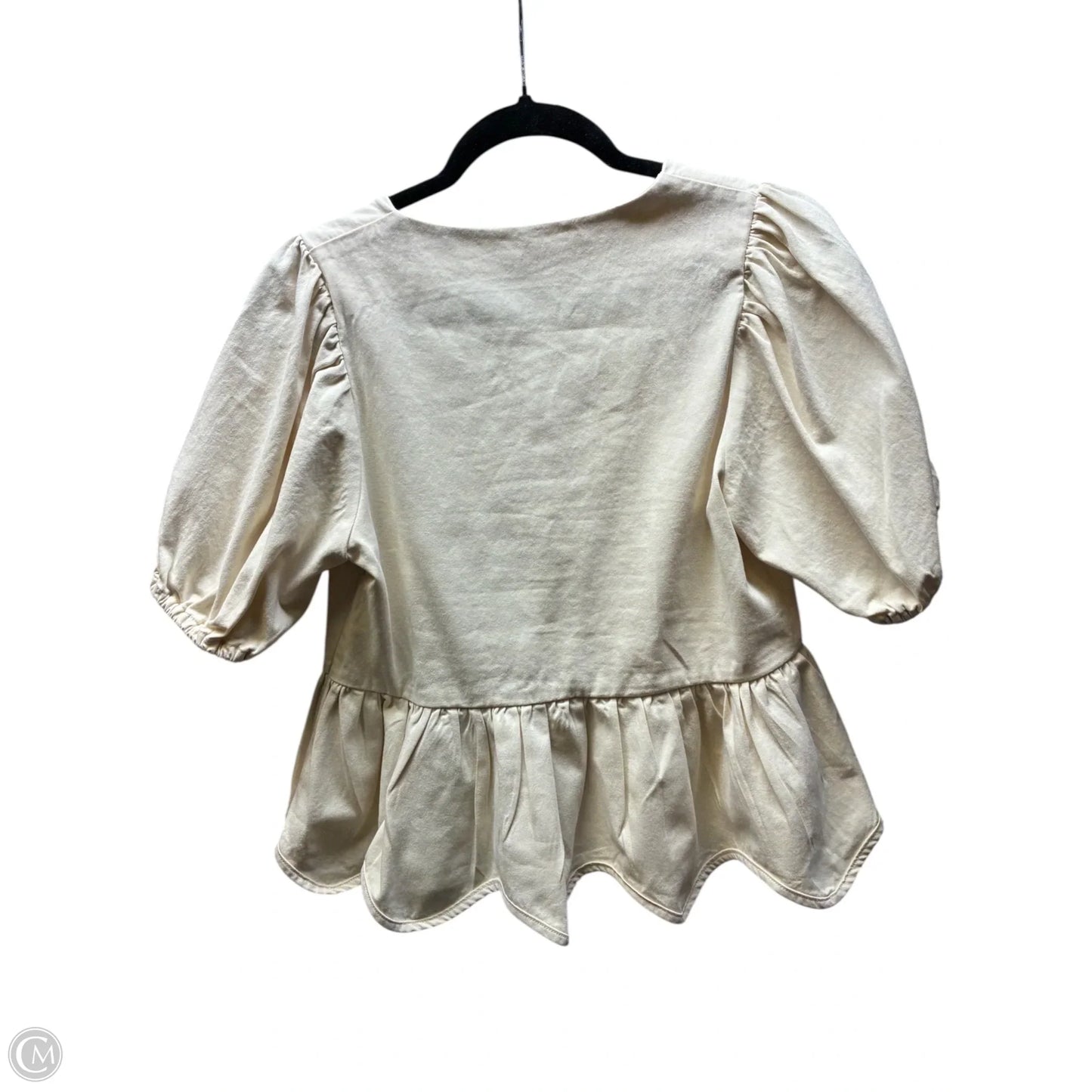 Blouse Short Sleeve By Entro In Beige, Size: M