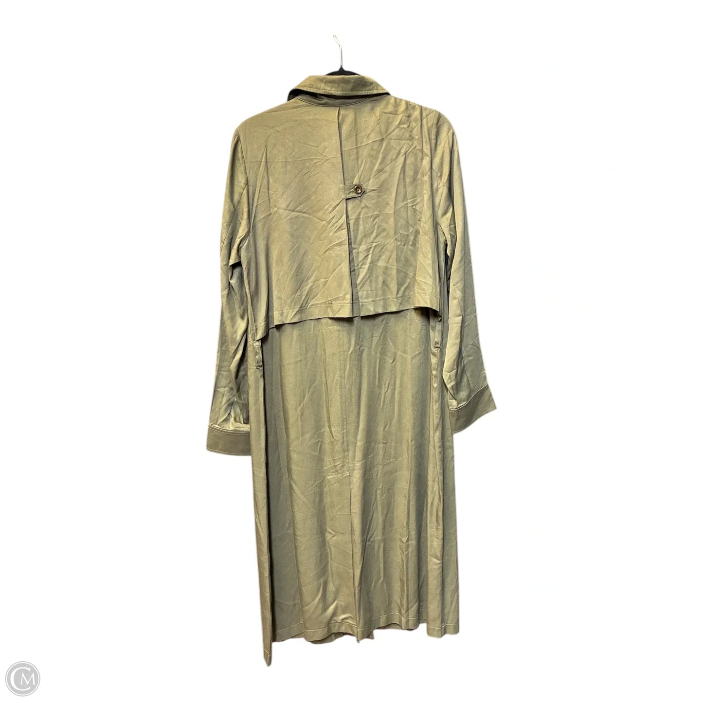 Coat Trench Coat By Clothes Mentor In Green, Size: M