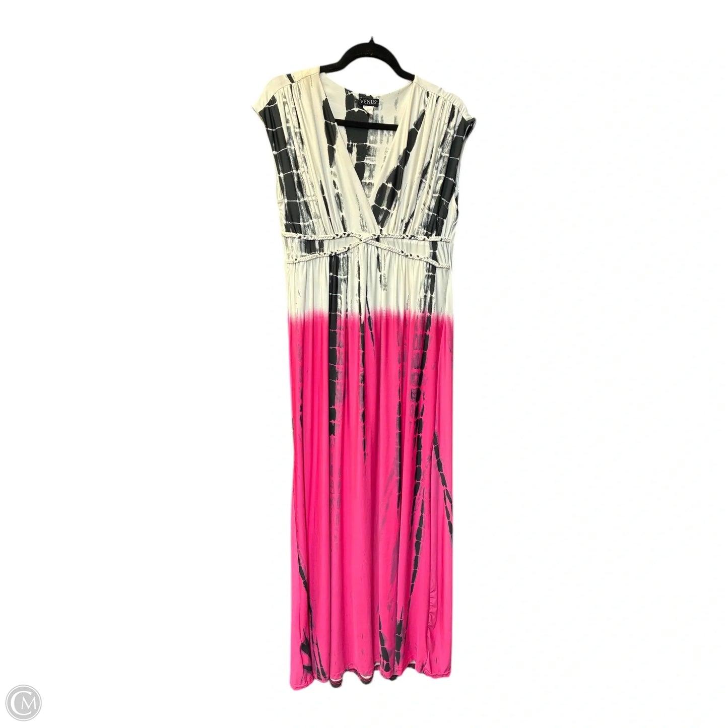 Dress Casual Maxi By Venus In Pink & White, Size: L