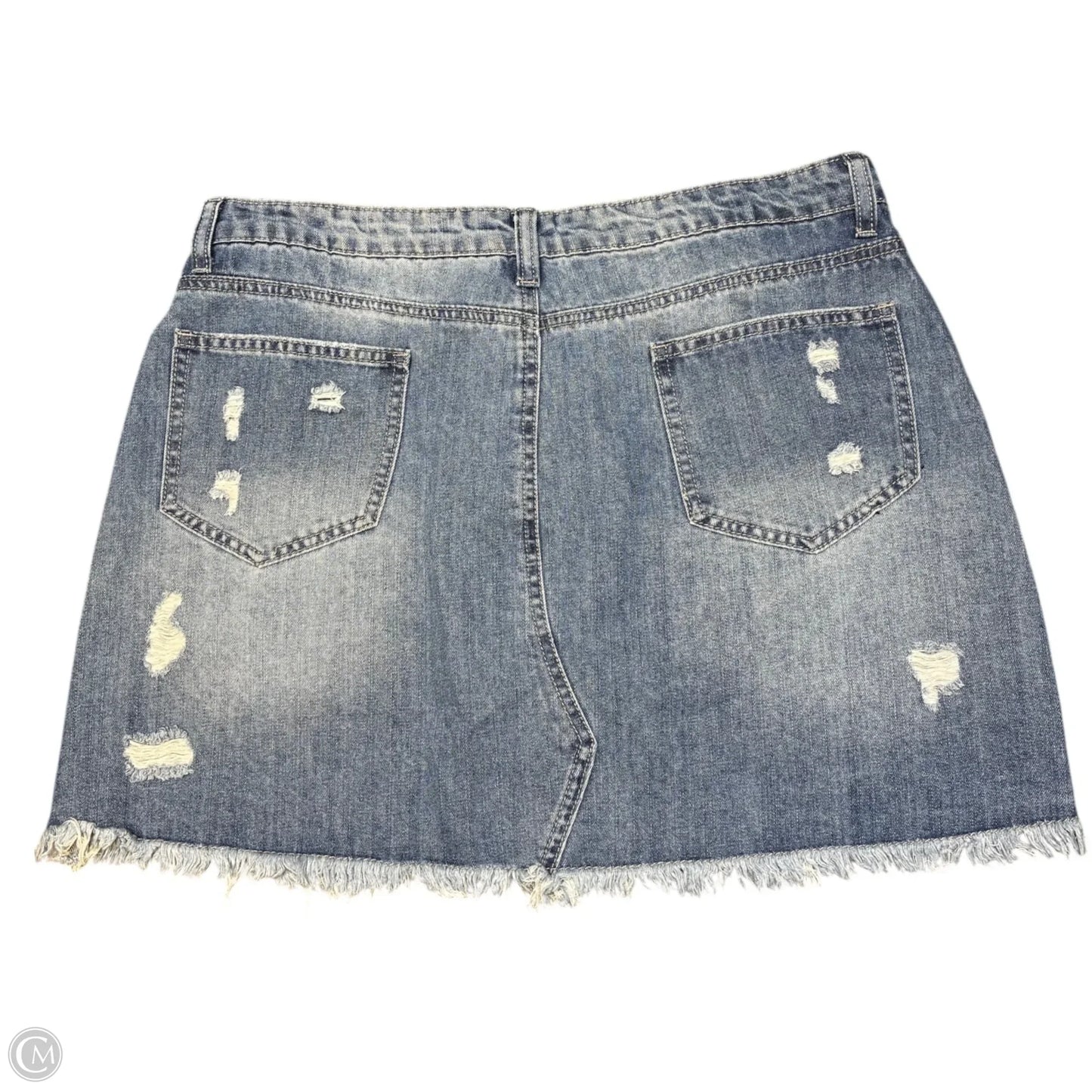 Skirt Mini & Short By Cmf In Blue Denim, Size: Xl