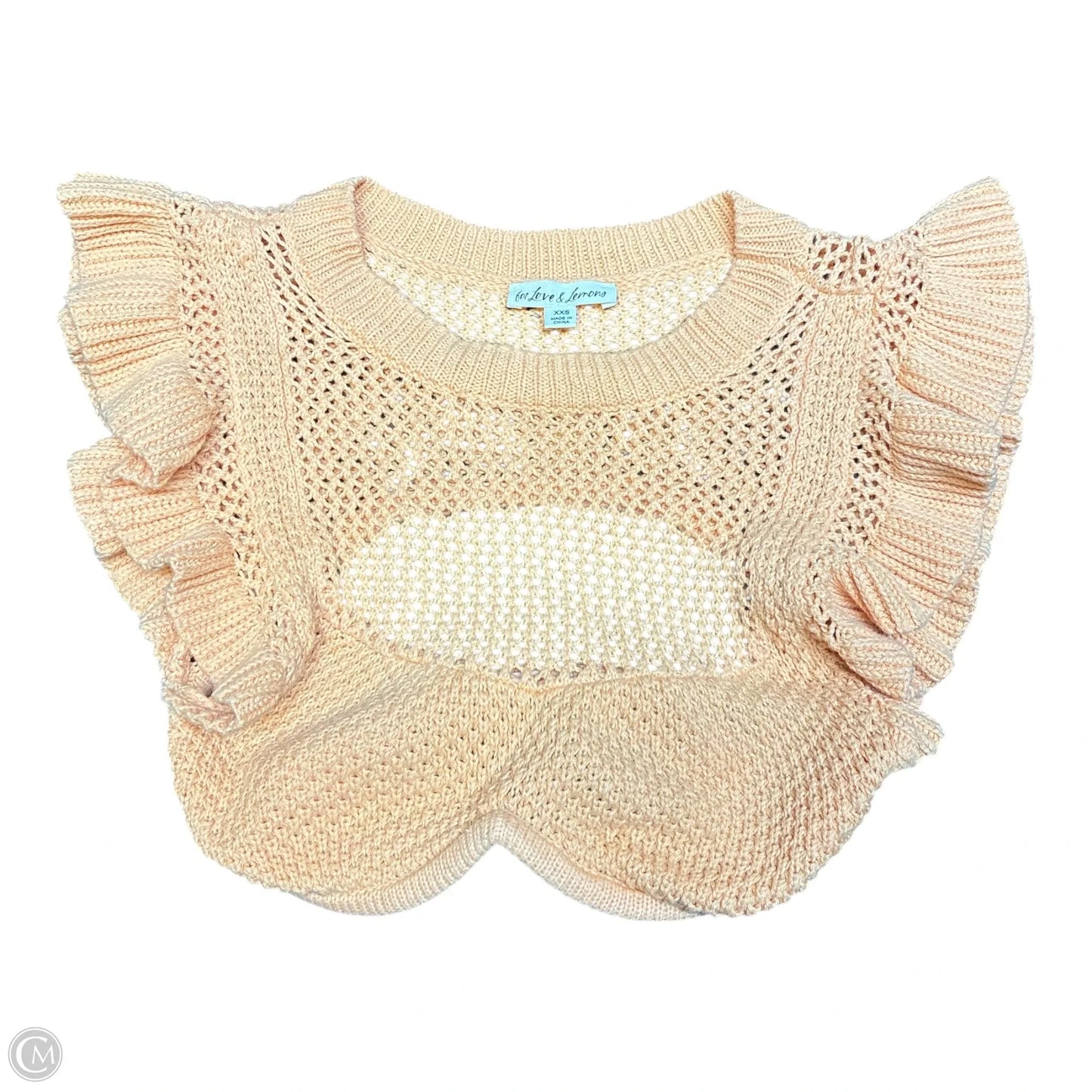 Top Short Sleeve By For Love & Lemons In Yellow, Size: Xxs