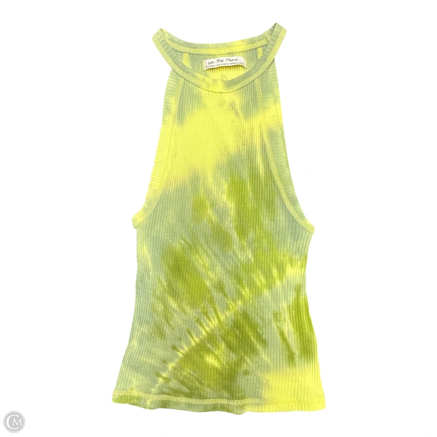 Tank Top By Free People In Green & Yellow, Size: Xs