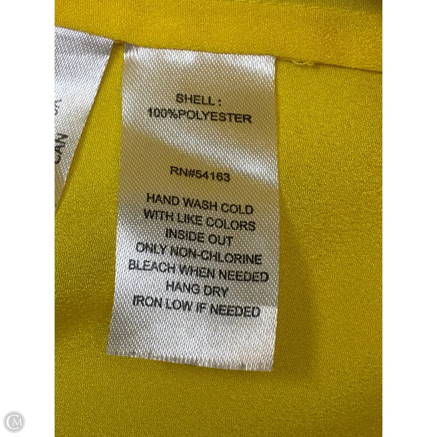 Blouse Sleeveless By Calvin Klein In Yellow, Size: M