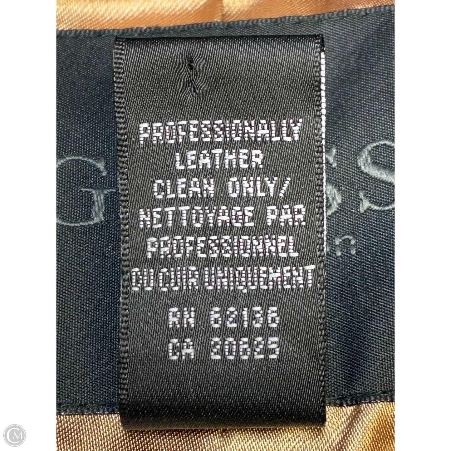 Jacket Leather By Guess In Tan, Size: Xs