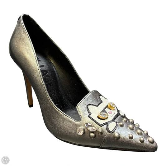 Shoes Designer By Karl Lagerfeld In Silver, Size: 6.5