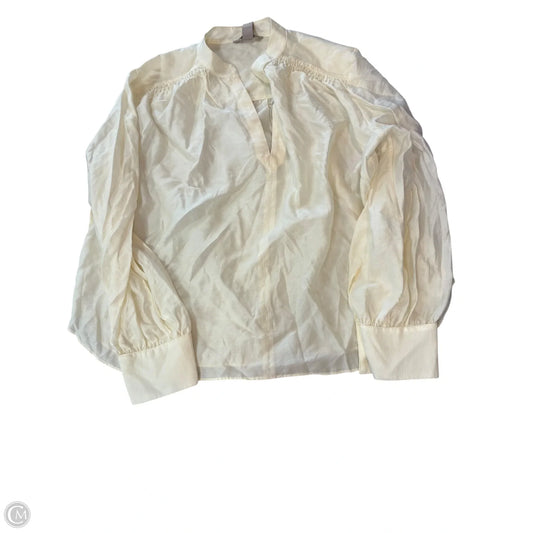 Top Long Sleeve By H&m In Cream, Size: L