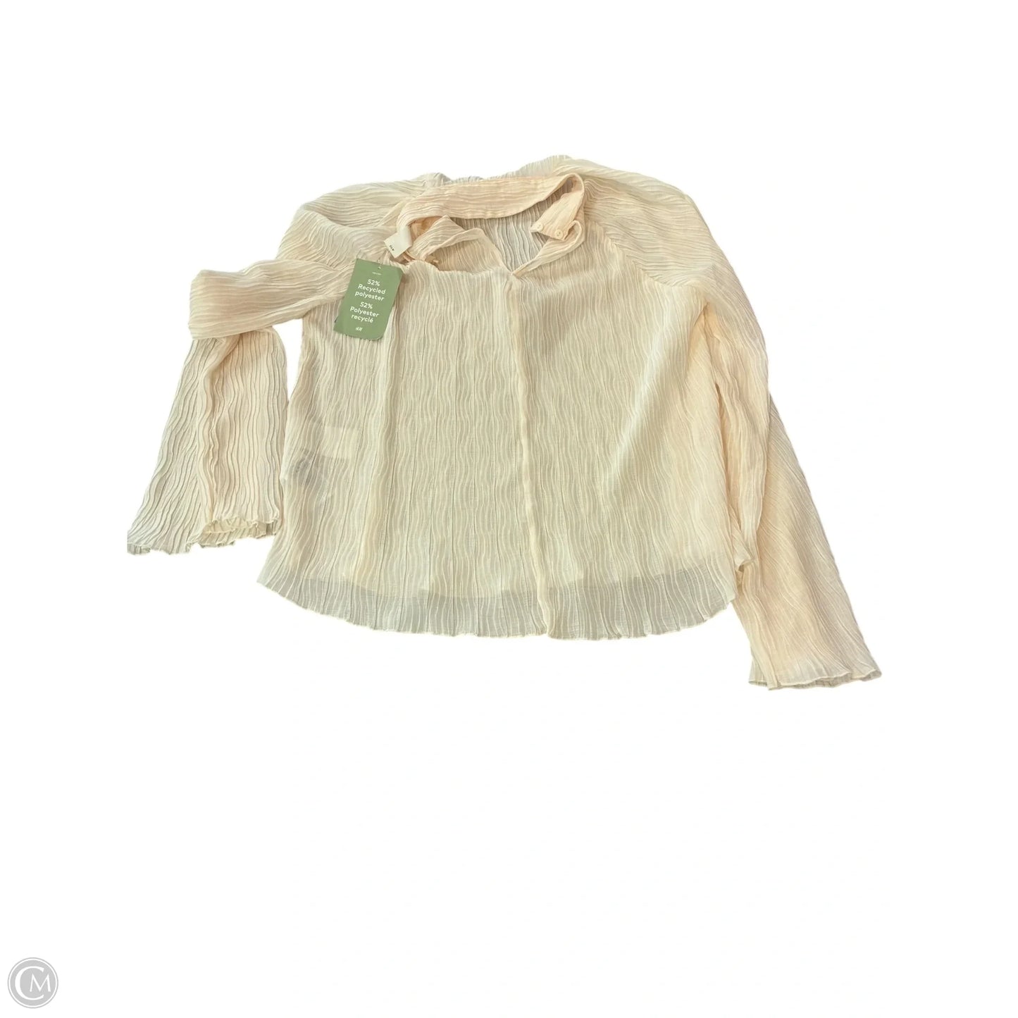Top Long Sleeve By H&m In Cream, Size: S
