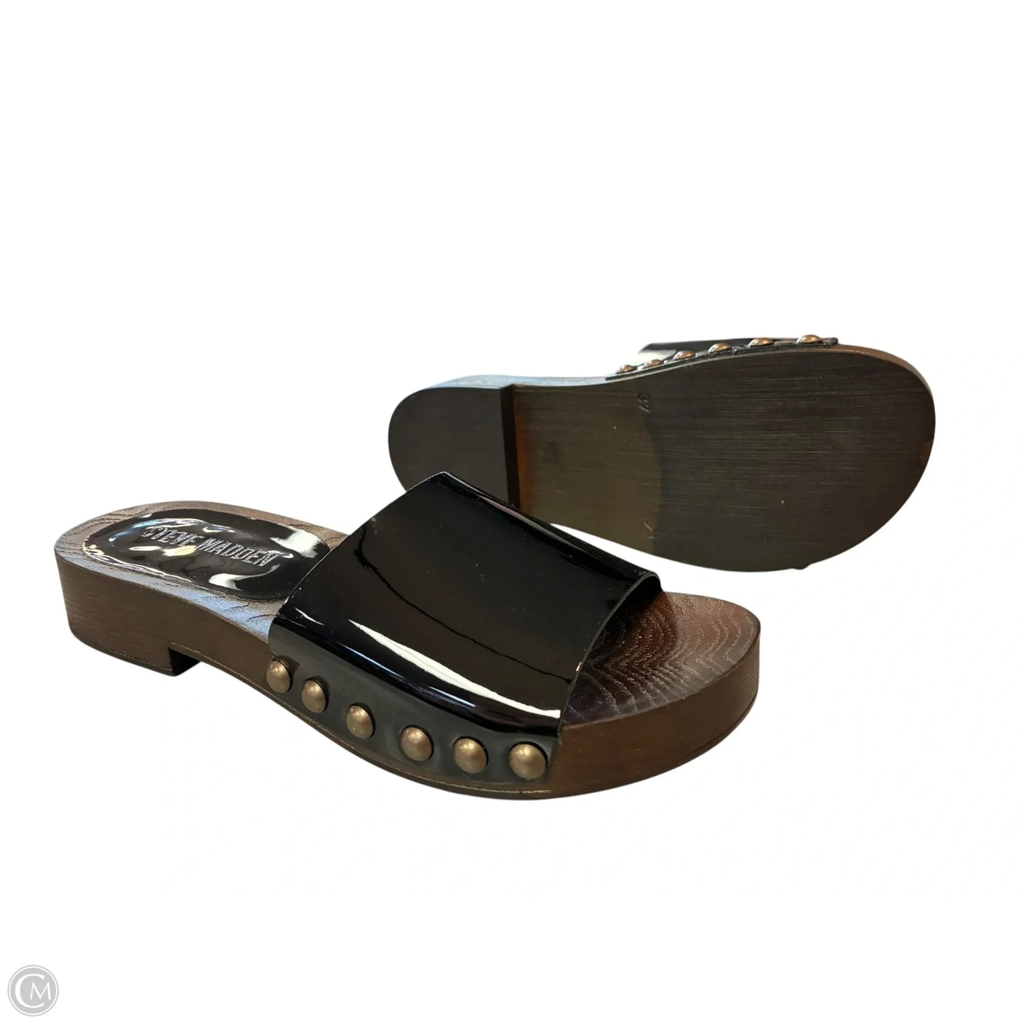 Sandals Heels Block By Steve Madden In Black & Brown, Size: 6.5