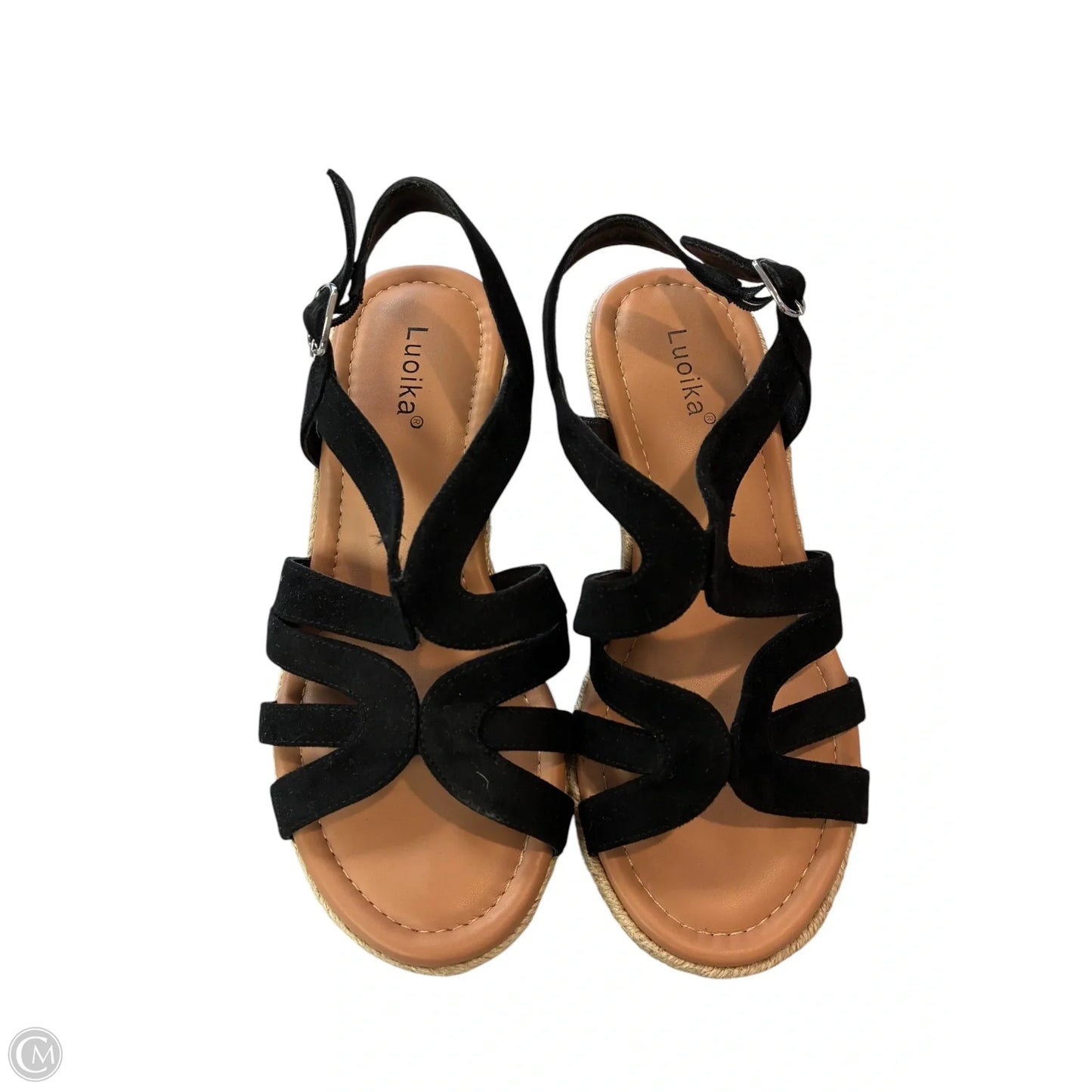 Sandals Heels Wedge By Cmf In Black, Size: 7