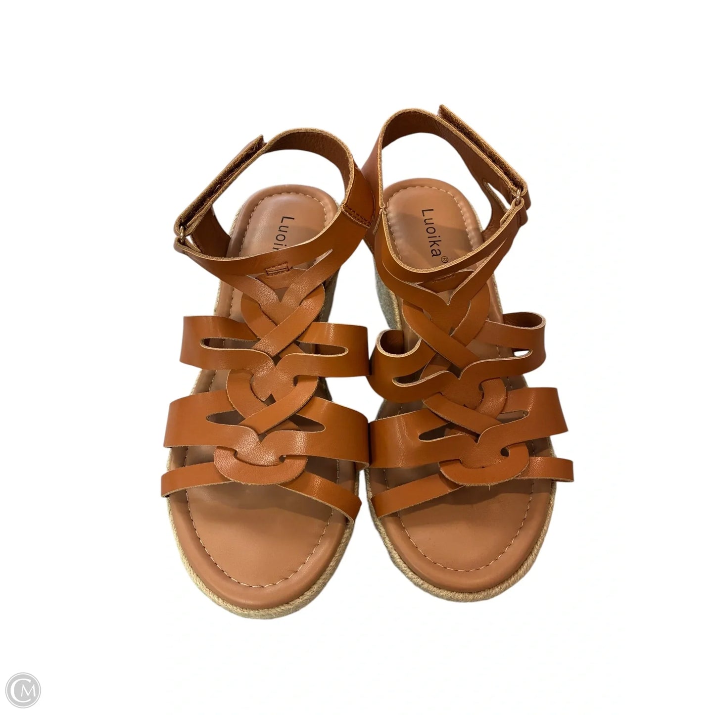 Sandals Heels Wedge By Cmf In Brown, Size: 7