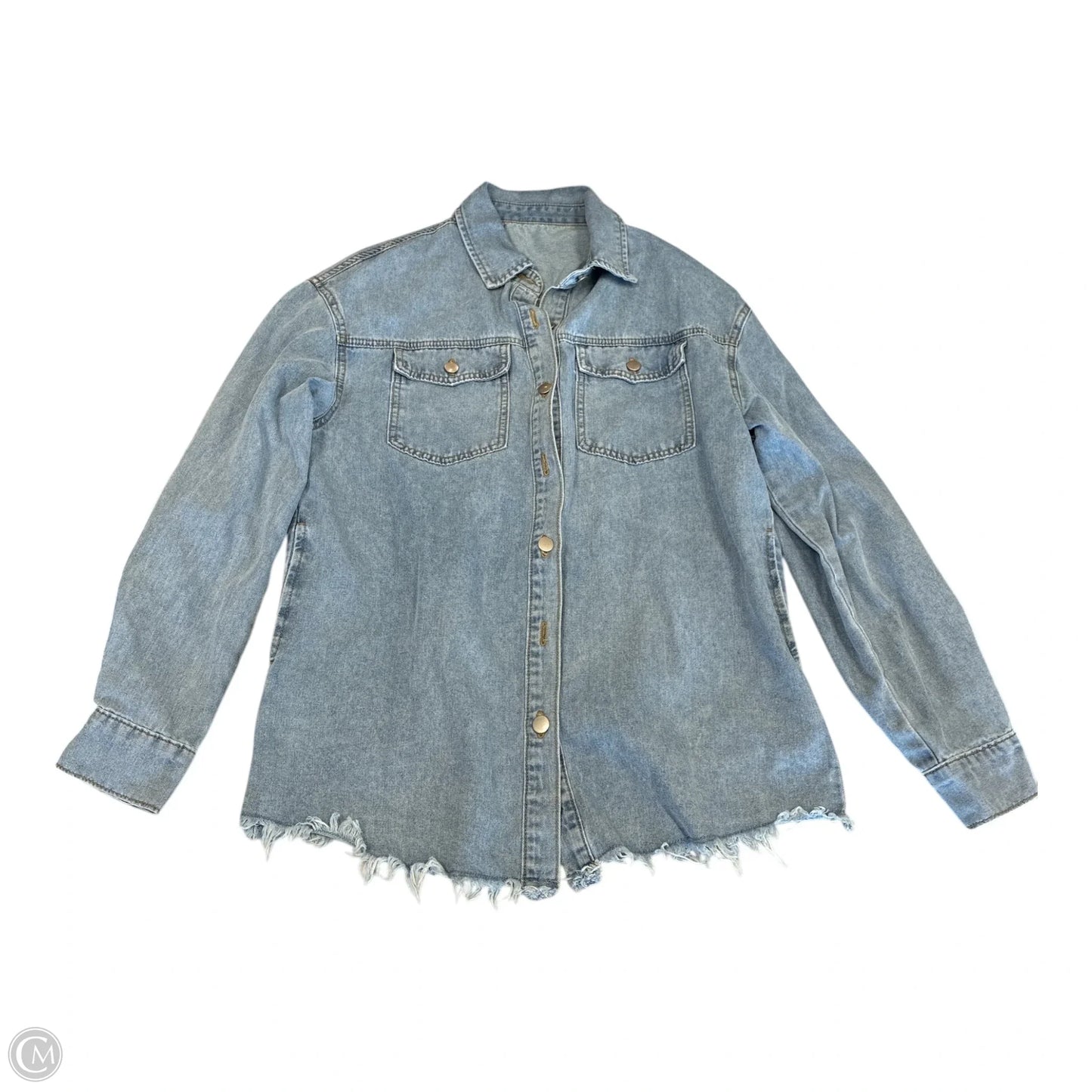 Top Long Sleeve By Cmf In Blue Denim, Size: S