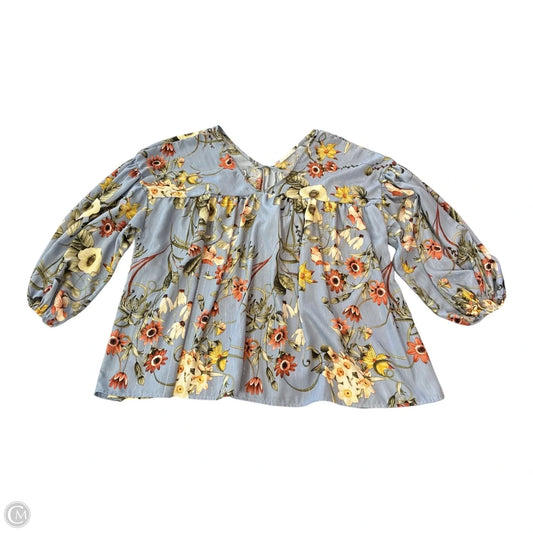 Blouse Long Sleeve By Bucketlist In Floral Print, Size: M