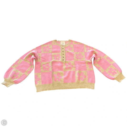 Sweater By Fantastic Fawn In Pink & Tan, Size: M