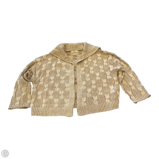 Sweater Cardigan By Haptics In Brown & Tan, Size: 1x