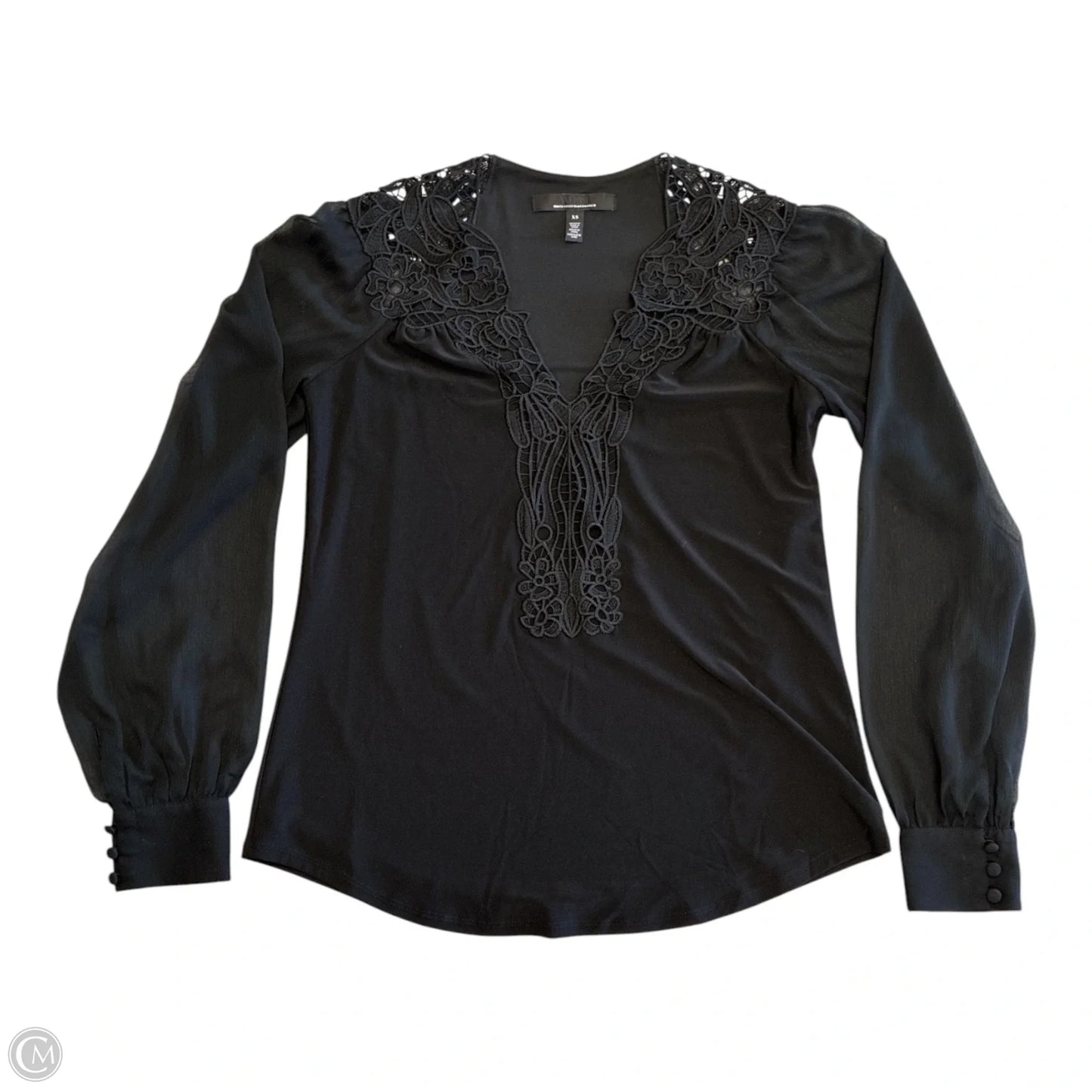Top Long Sleeve By White House Black Market In Black, Size: Xs