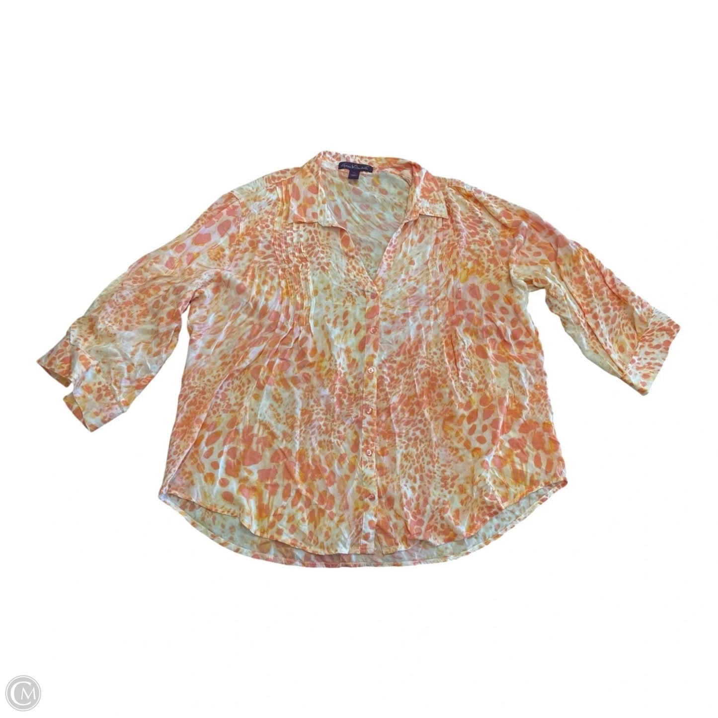 Blouse Long Sleeve By Gloria Vanderbilt In Orange, Size: Xxl