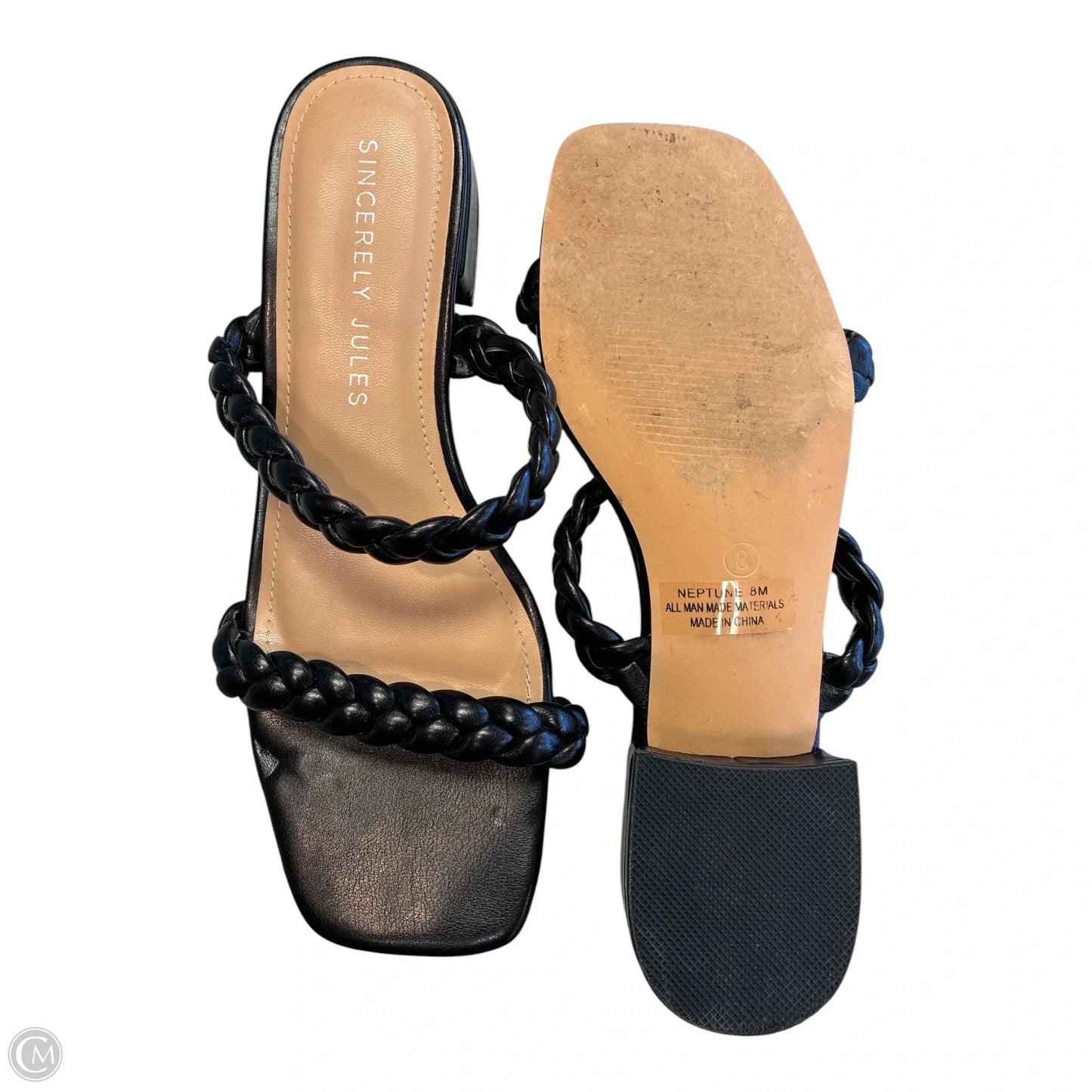 Sandals Heels Block By Sincerely Jules In Black, Size: 8