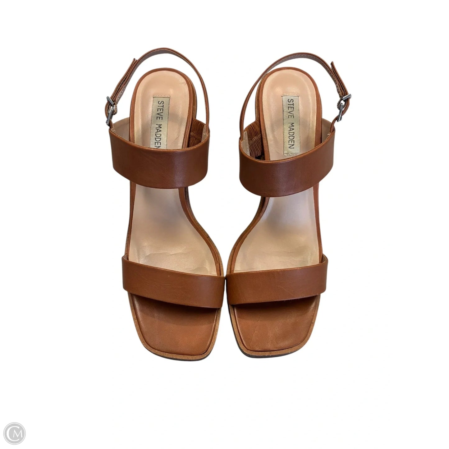 Sandals Heels Block By Steve Madden In Brown, Size: 10