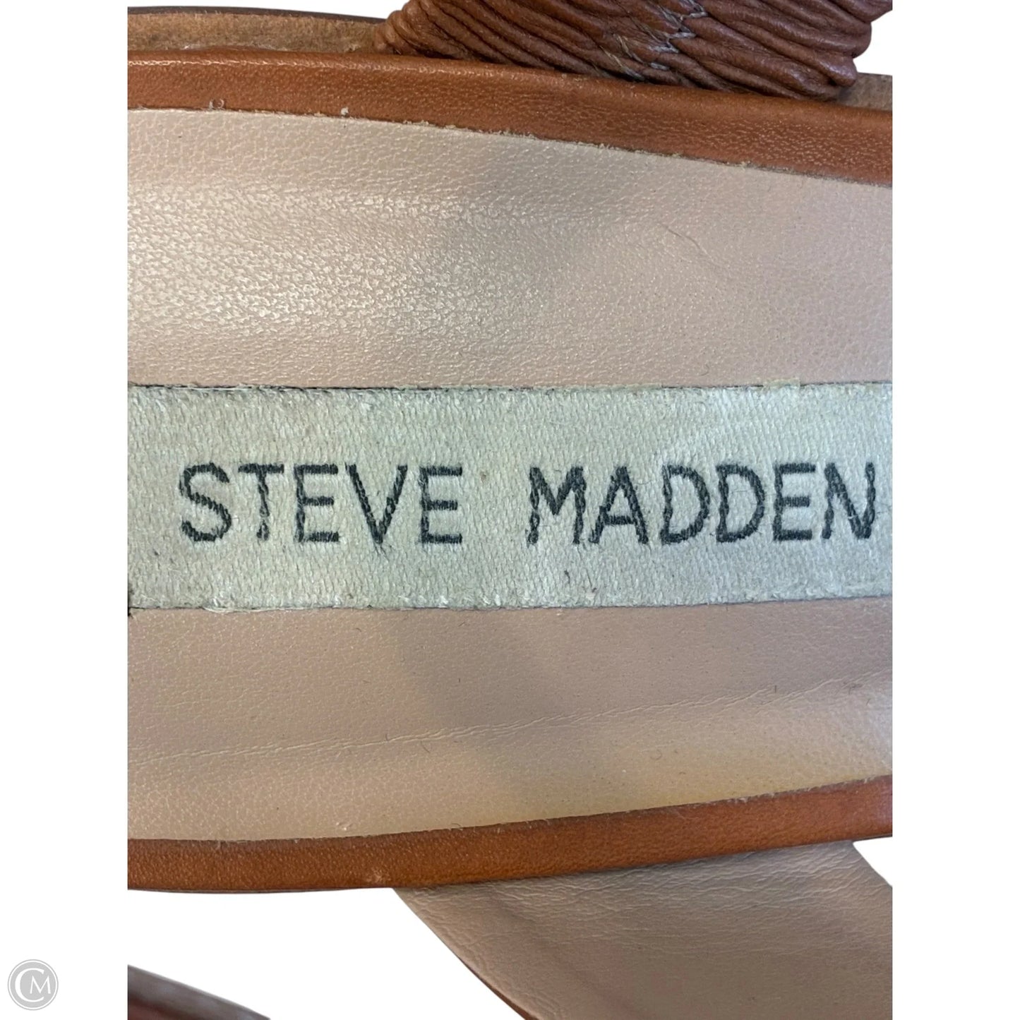 Sandals Heels Block By Steve Madden In Brown, Size: 10