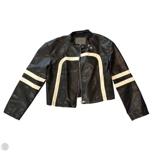 Jacket Moto By Ci Sono In Black & White, Size: L