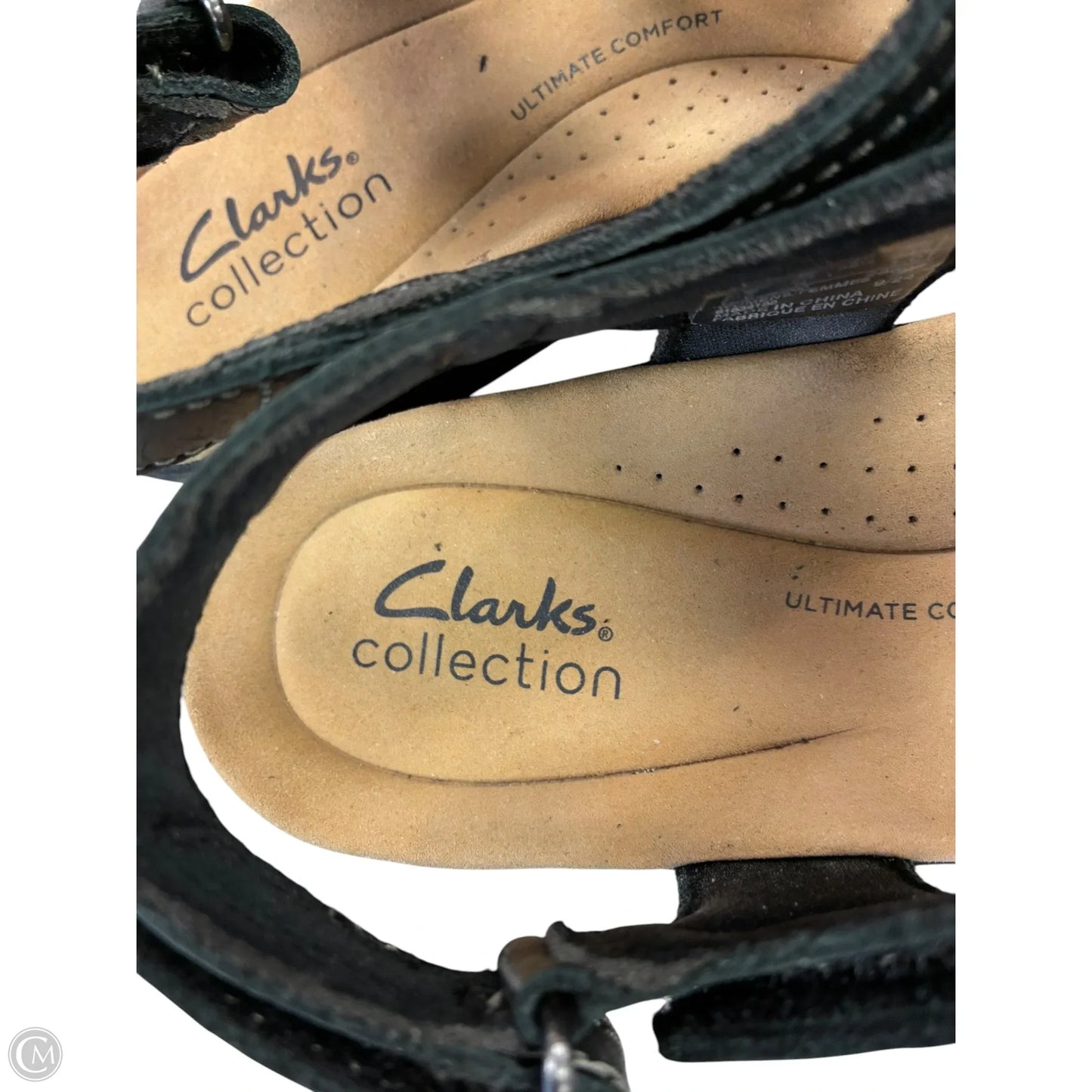 Sandals Flats By Clarks In Black, Size: 8.5