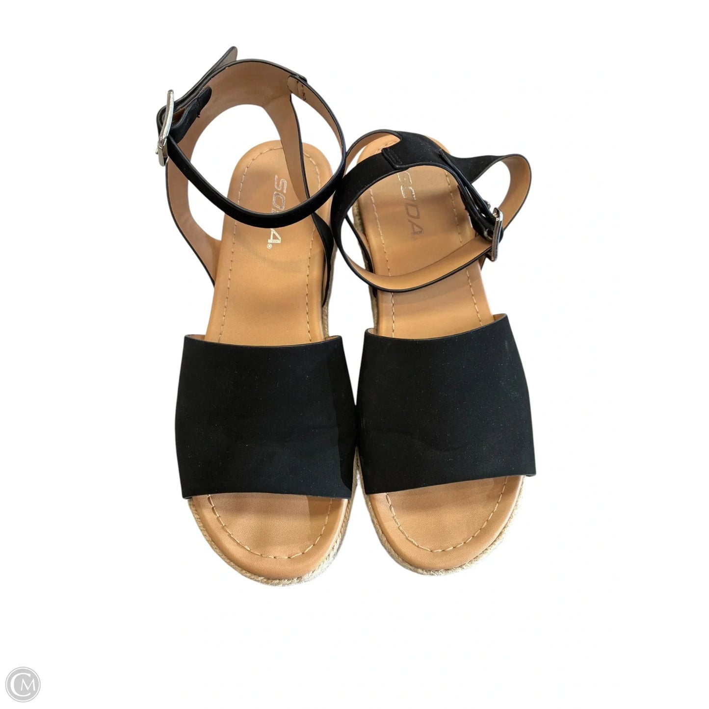 Sandals Heels Platform By Soda In Black, Size: 7.5