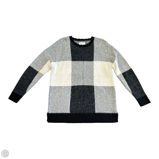 Sweater By Elle In Black & White, Size: L
