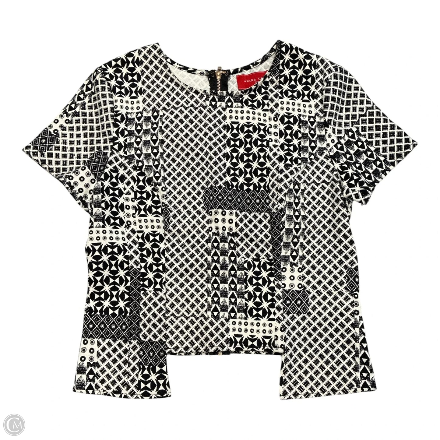 Top Short Sleeve By Cmf In Black & White, Size: S