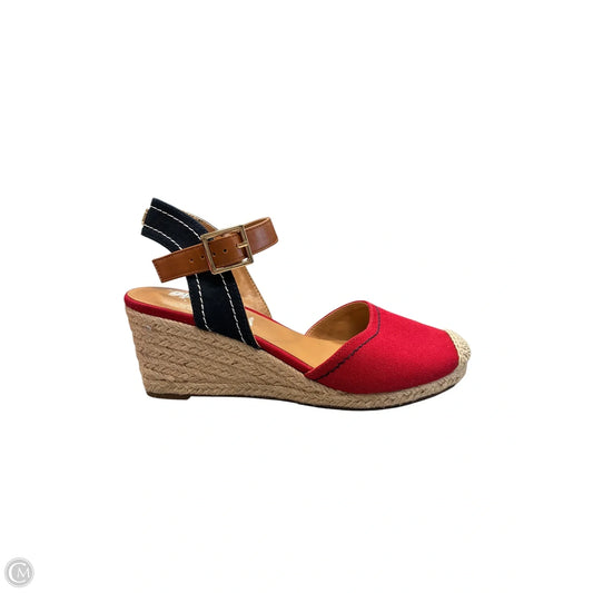 Shoes Heels Wedge By Tommy Hilfiger In Blue & Red, Size: 7