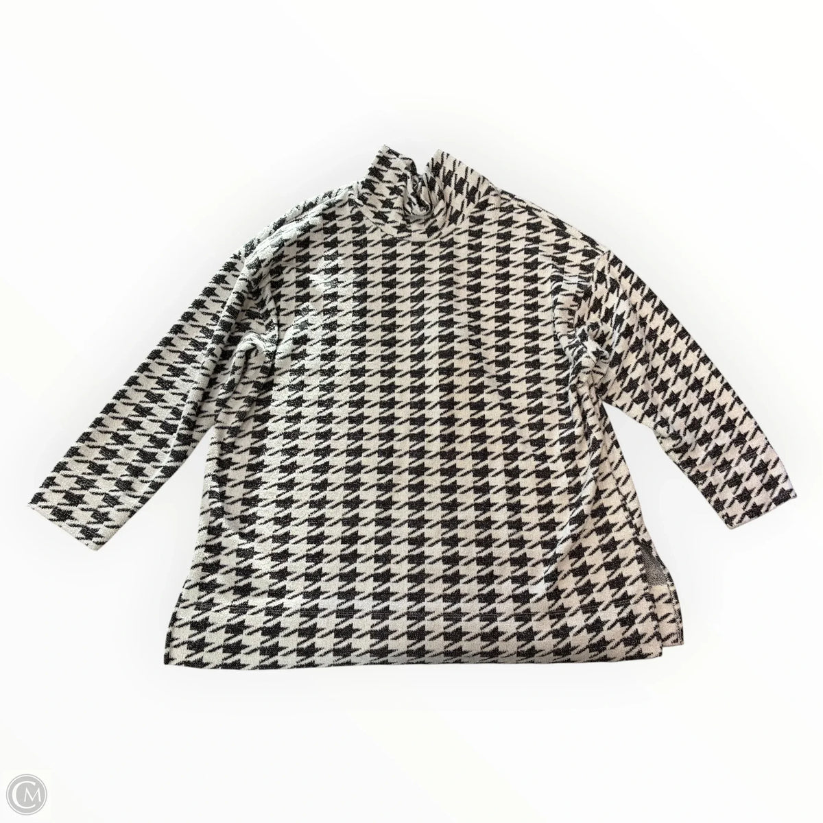 Sweater By Chicos In Black & White, Size: L