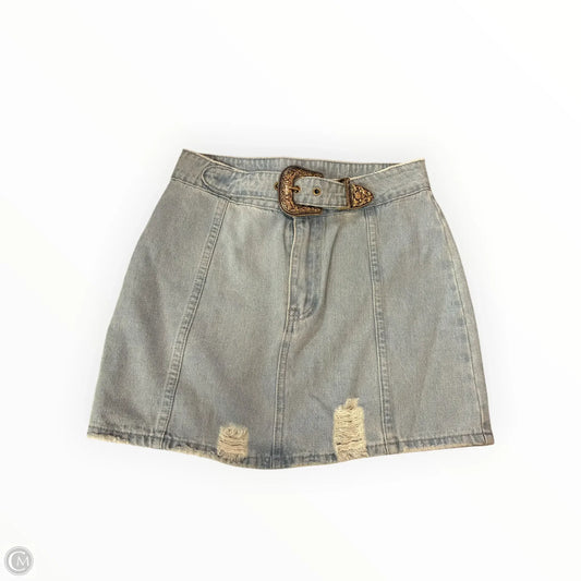 Skirt Mini & Short By Le Lis In Blue Denim, Size: M
