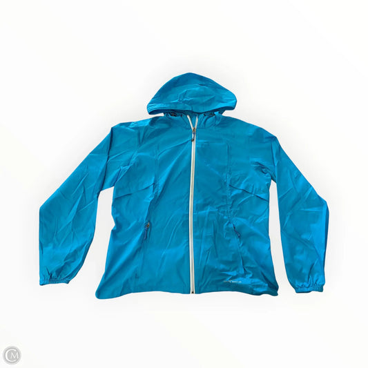 Coat Raincoat By Eddie Bauer In Blue, Size: L