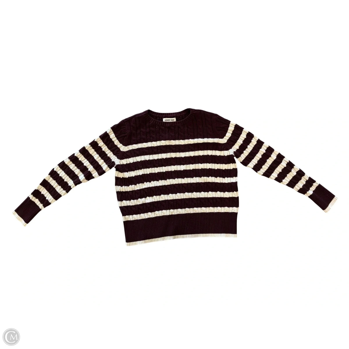 Sweater By Lands End In Striped Pattern, Size: S