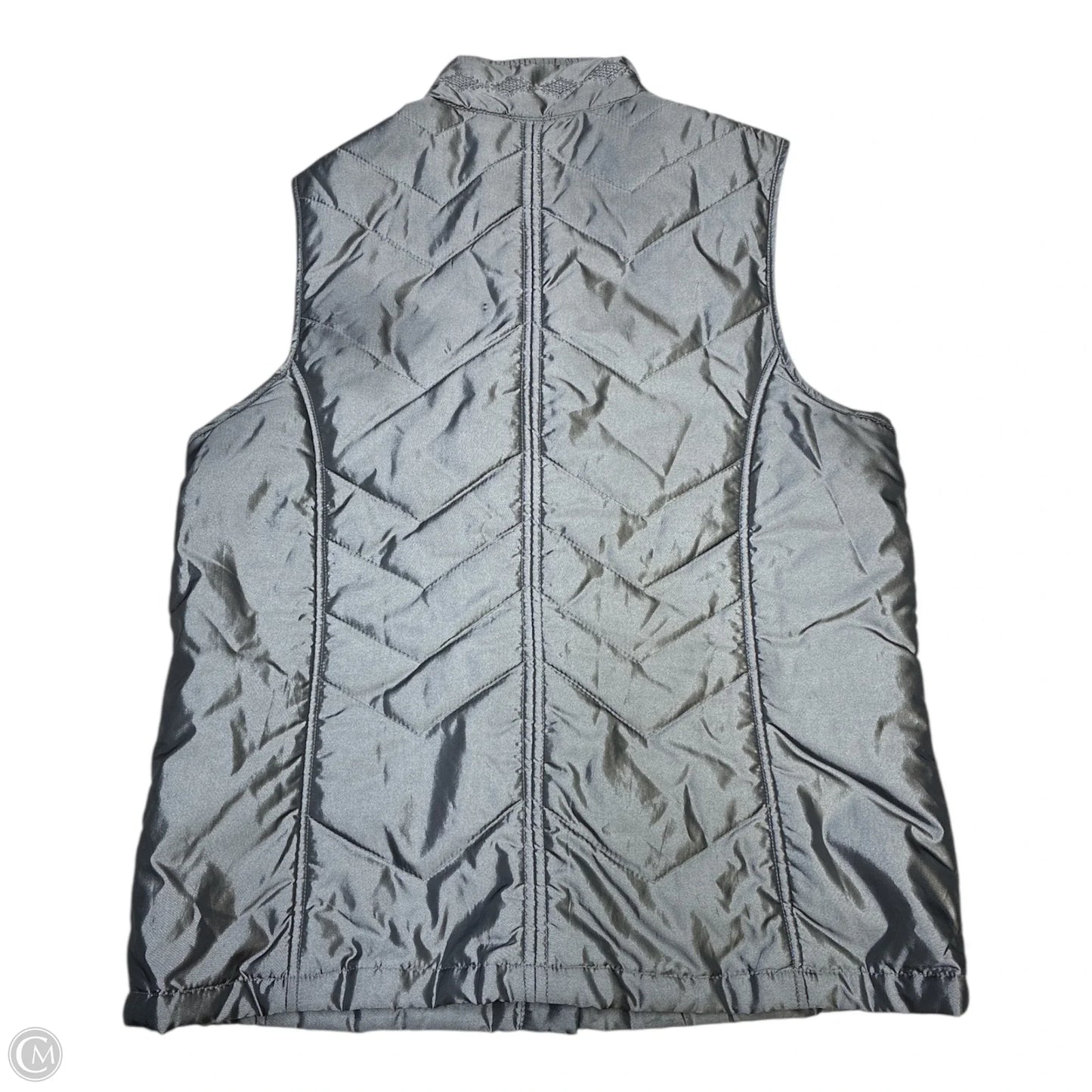 Vest Puffer & Quilted By Carole Little In Grey, Size: M