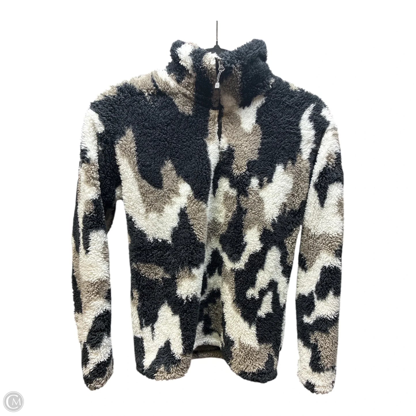 Jacket Fleece By Eddie Bauer In Black & Grey, Size: Xs
