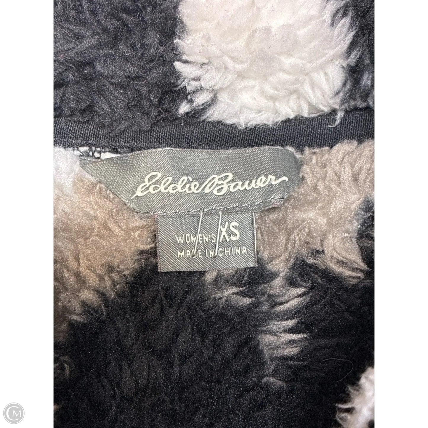 Jacket Fleece By Eddie Bauer In Black & Grey, Size: Xs